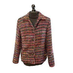 Coldwater Creek Multi Colored Blazer Jacket Women's Sz Medium Fully Lined